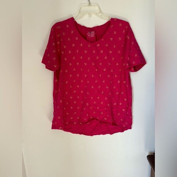 Chico’s ultimate short sleeve v neck t size 2 L 60% cotton - Picture 5 of 8